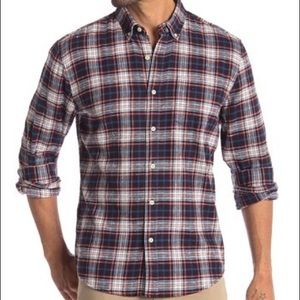 Natural Blue Plaid Modern Fit Shirt Sz. L